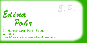 edina pohr business card